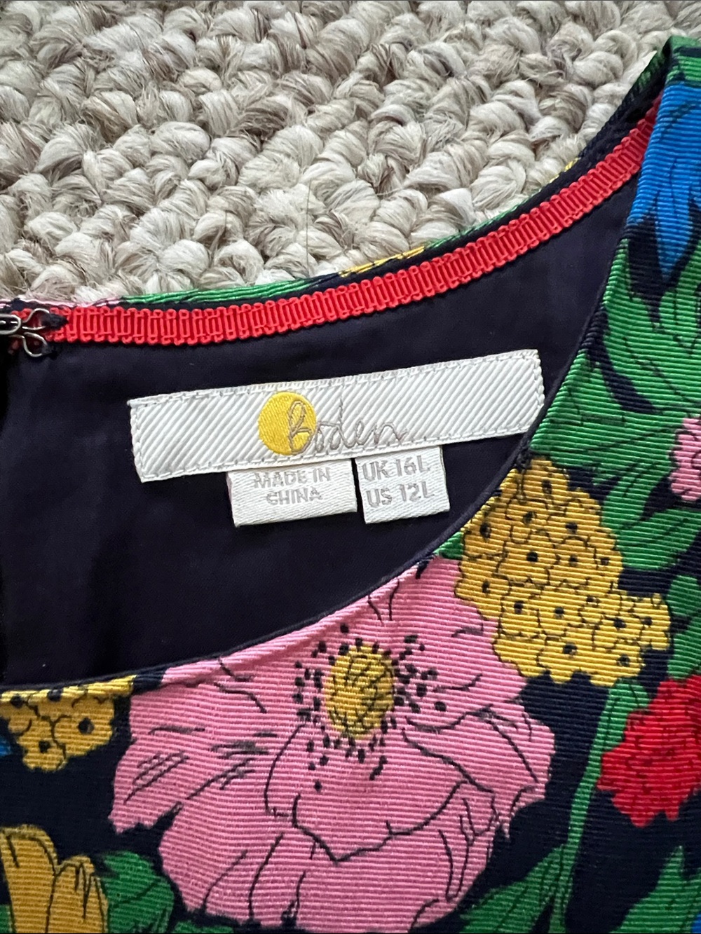 Boden  Navy Floral Sleeveless Dress with pockets - Picture 2 of 4